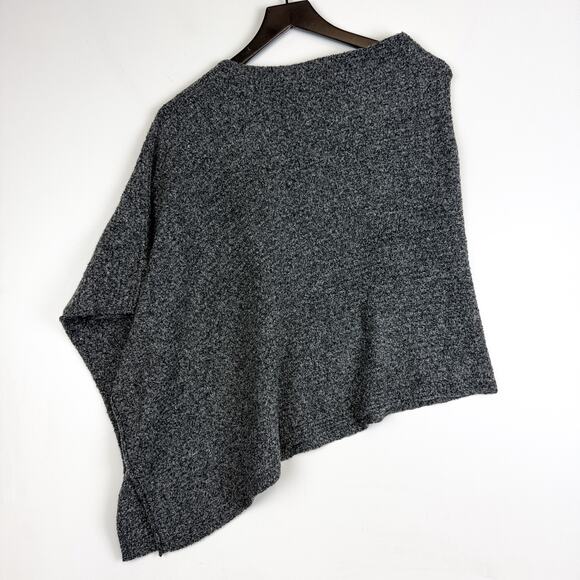 Carbon2Cobalt Womens Merino Wool Blend Poncho Sweater Gray - One Size - Picture 4 of 5